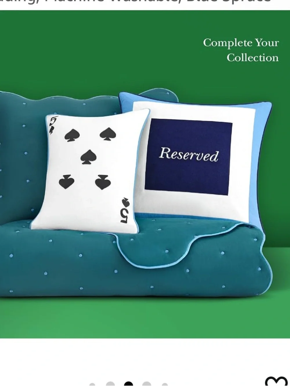 New kate spade scalloped edge 3 piece King size quilt set in blue spruce